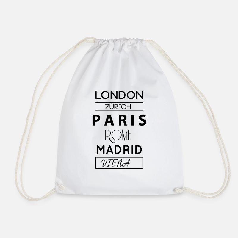 European Cities - Drawstring Bag - white
