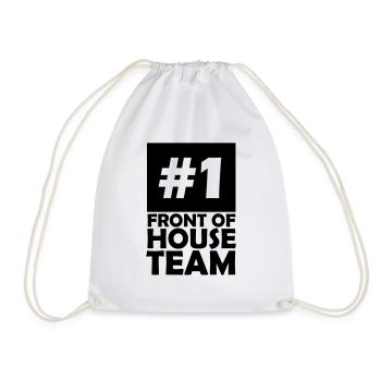 number one front of house team - Drawstring Bag - white - Front