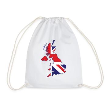 Map of UK with British - Drawstring Bag - white - Front