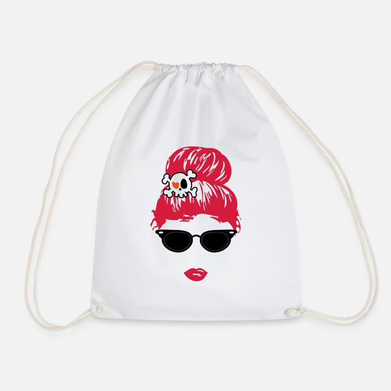 Red Summer Doe - Drawstring Bag - white