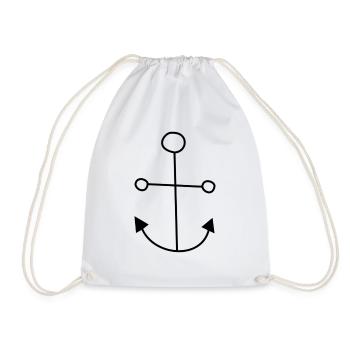 anchor - Drawstring Bag - white - Front