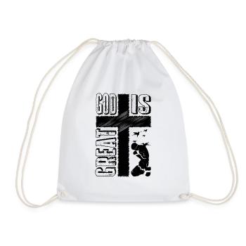 GOD IS GREAT - Drawstring Bag - white - Front