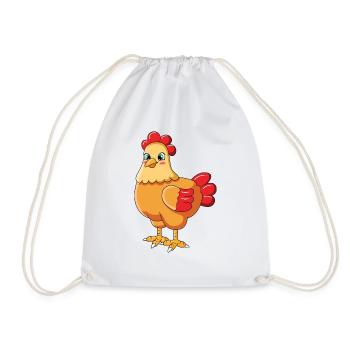 chicken - Drawstring Bag - white - Front