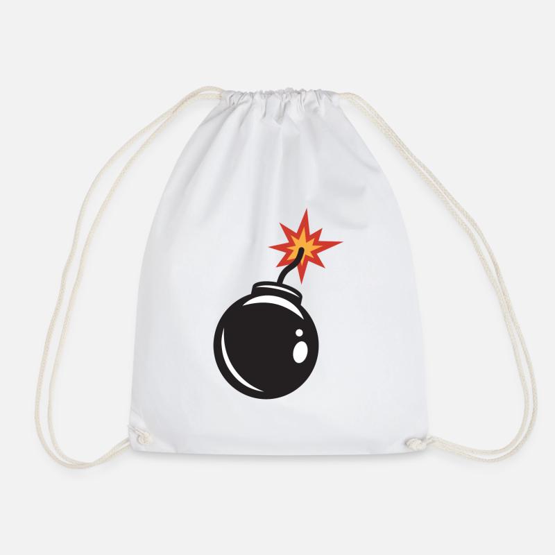boom - Drawstring Bag - white