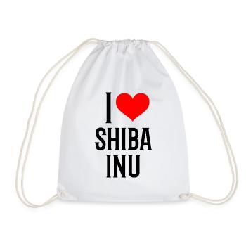 i heart shiba inu - Ich liebe meinen shiba inu - Turnbeutel - Weiß - Vorne