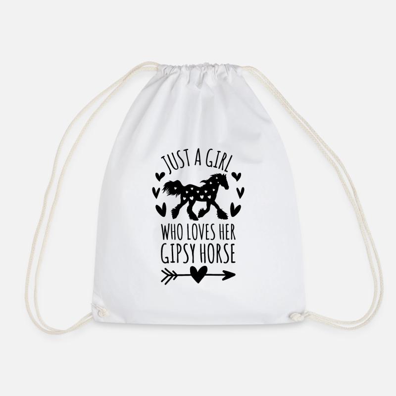 Juste une fille qui aime son cheval gitan Tinker - Sac de sport léger - blanc