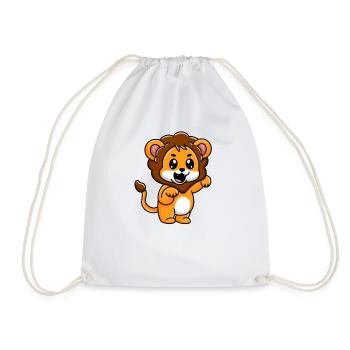 Mignon petit bébé lion - Sac de sport léger - blanc - Devant