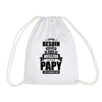 j ai pas besoin de dire je suis le meilleur papy - Sac de sport léger - blanc - Devant