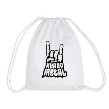 Signal de la main Heavy Metal Logo - Sac de sport léger - blanc - Devant