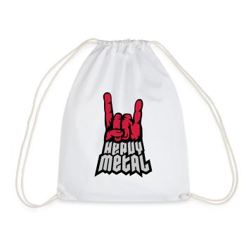 Signal de main du logo Heavy Metal - Sac de sport léger - blanc - Devant