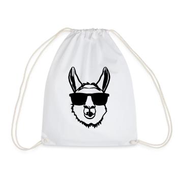 Lama avec des lunettes de soleil Drôle Pas de drame Lama - Sac de sport léger - blanc - Devant
