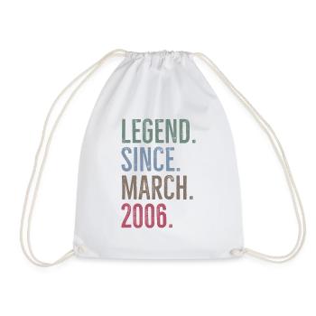 Legend Since March 2006 - Drawstring Bag - white - Front