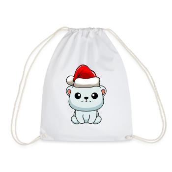 Polar Bear Comic Christmas - Sac de sport léger - blanc - Devant