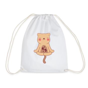 Ocelot en yoga - Sac de sport léger - blanc - Devant