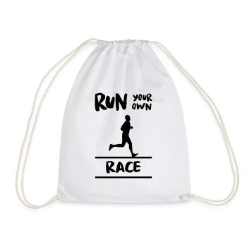 Marathon Triathlon Running joggen Biking Radfahren - Turnbeutel - Weiß - Vorne