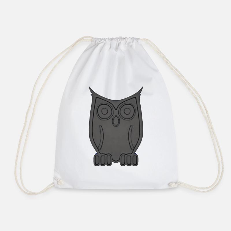 Owl - Drawstring Bag - white