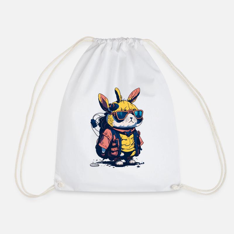 Mr Bunns - Drawstring Bag - white