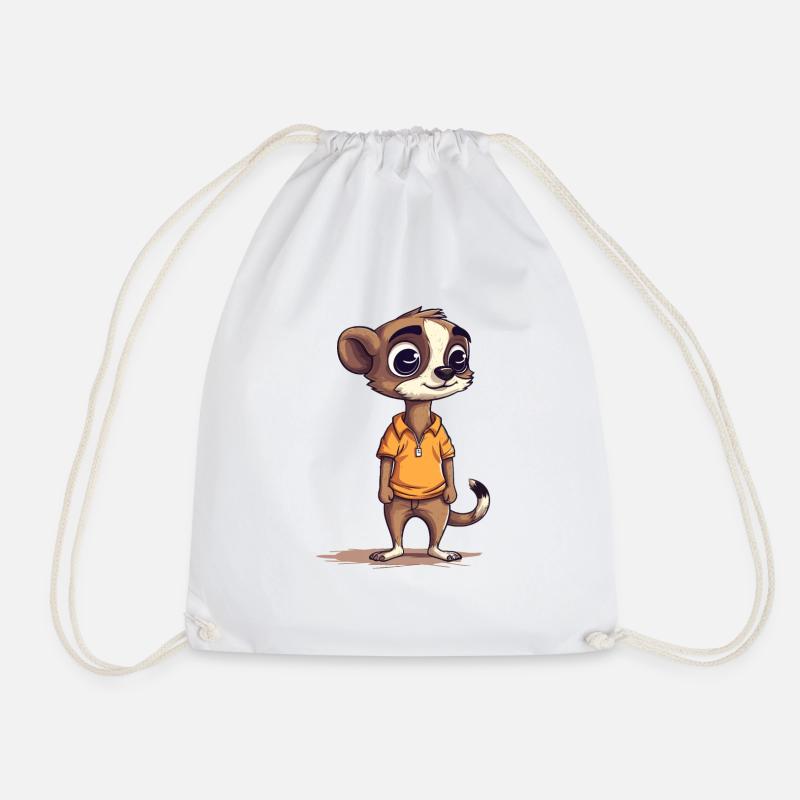 Cool Mongoose - Drawstring Bag - white