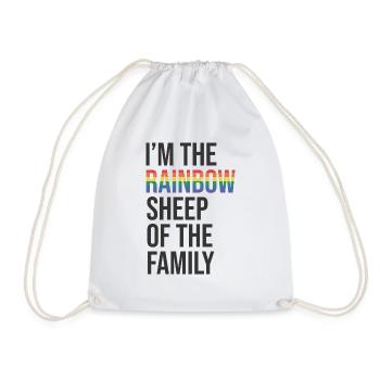 I ́m the Rainbow Sheep in the Family - Drawstring Bag - white - Front