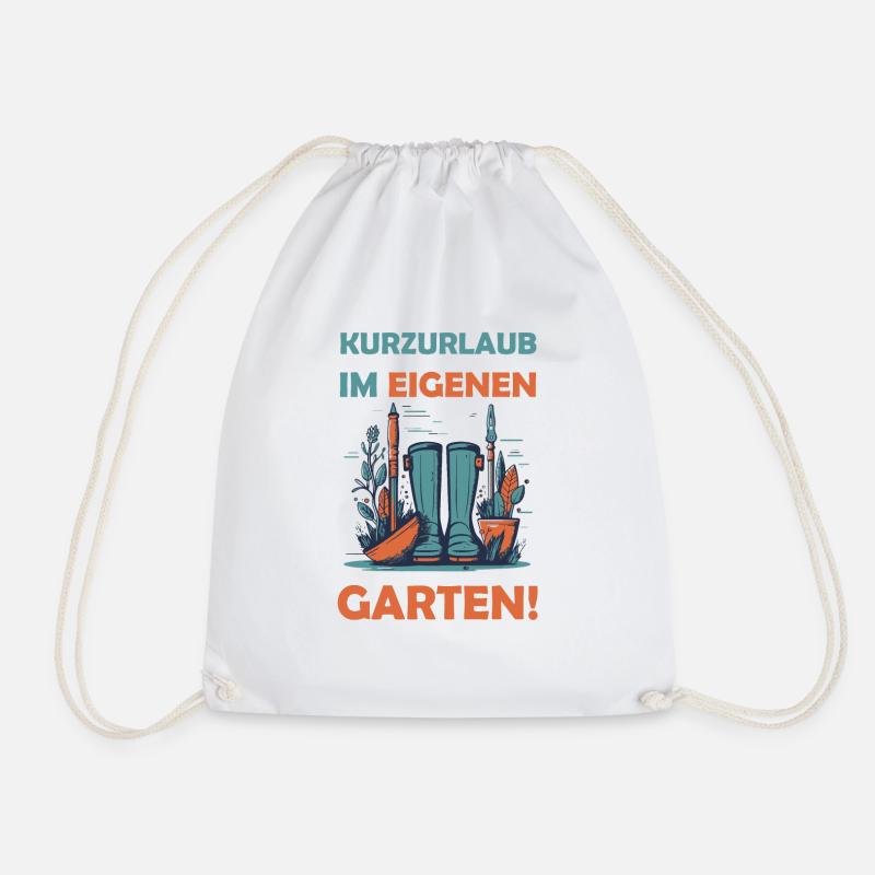 Kurzurlaub im eigenen Garten! - Turnbeutel - Weiß