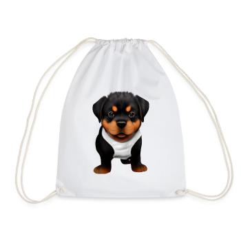 Rottweiler Dog Rottweiler Puppy Dogs Puppy - Drawstring Bag - white - Front