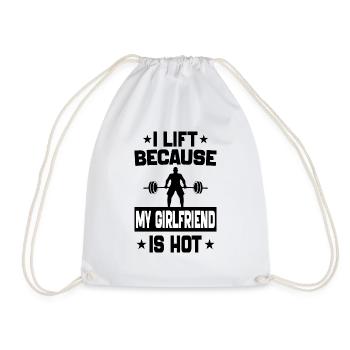 I Lift Because My girlfriend is hot motivation gym - Sac de sport léger - blanc - Devant