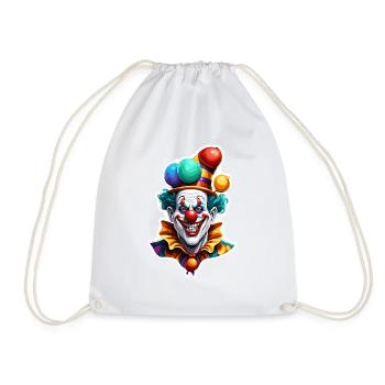 Clown / Zirkus / Fasching / Karneval / verspielt - Turnbeutel - Weiß - Vorne