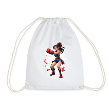 Boxer / Sports / Fight / Arena / Boxing Ring / Fists - Drawstring Bag - white - Front