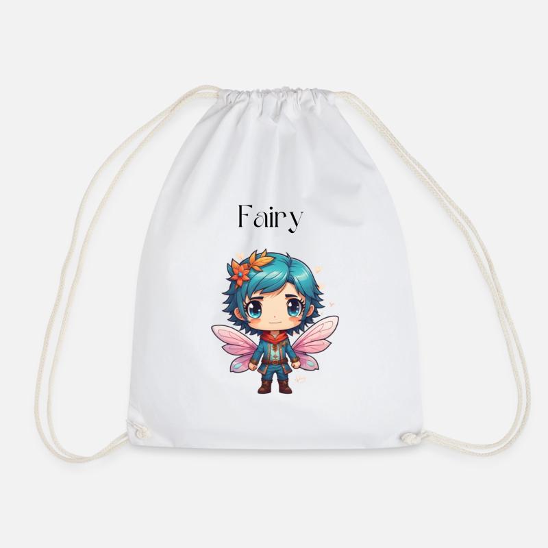 Fairy - Drawstring Bag - white