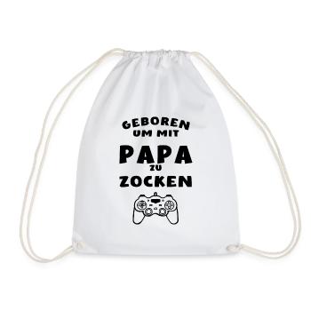 Born to gamble with dad - Drawstring Bag - white - Front