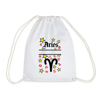 Aries Zodiac Sign Aries - Drawstring Bag - white - Front