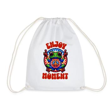 Enjoy Moment - Drawstring Bag - white - Front