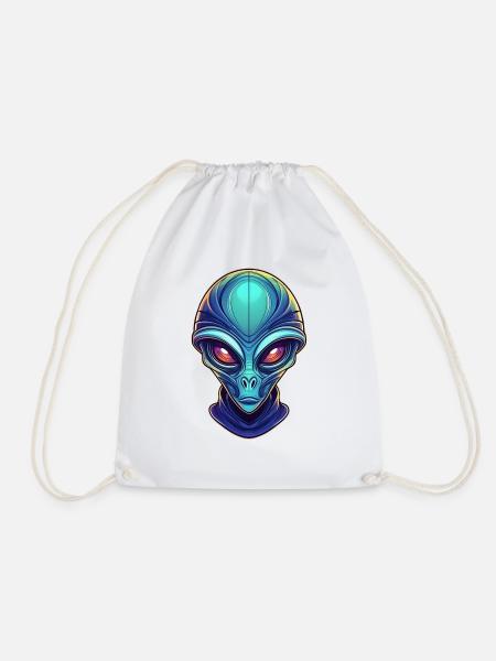 Außerirdischer Science Fiction Alien - Turnbeutel - Weiß