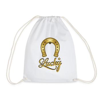 Pferde Hufeisen Horseshoe - Lucky Star - Drawstring Bag - white - Front