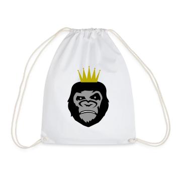 gorilla face krone - Turnbeutel - Weiß - Vorne