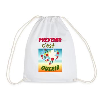 Prevent - Drawstring Bag - white - Front