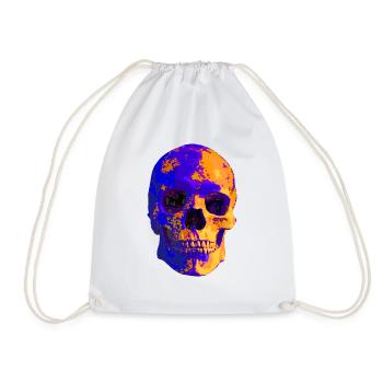 Colorful Skull - Drawstring Bag - white - Front