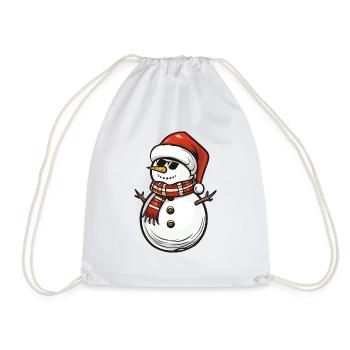 schneemann cool santa - Turnbeutel - Weiß - Vorne