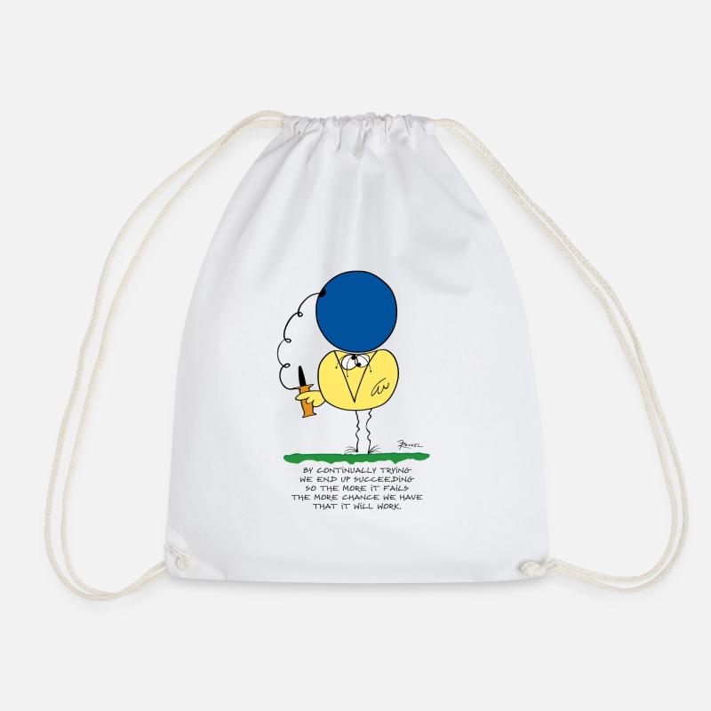 By continually trying... (English version) - Drawstring Bag - white