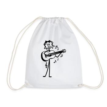 Gitarre und Gesang Girl Stickgirl - Turnbeutel - Weiß - Vorne