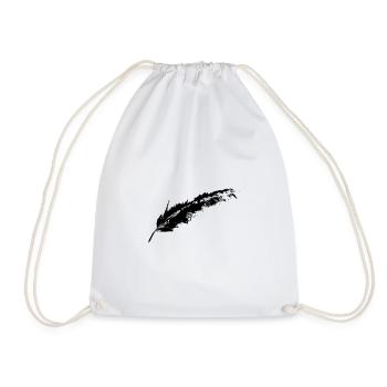 KEIKO feather Feather Freedom BW black and white Baby - Drawstring Bag - white - Front