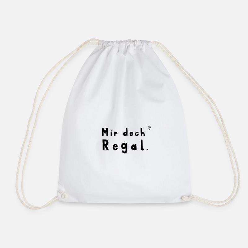 Mir doch Regal (schwarz) - Turnbeutel - Weiß