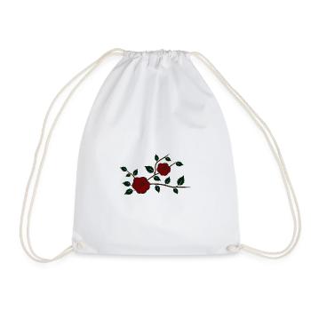 Branche de rose avec des fleurs - Sac de sport léger - blanc - Devant