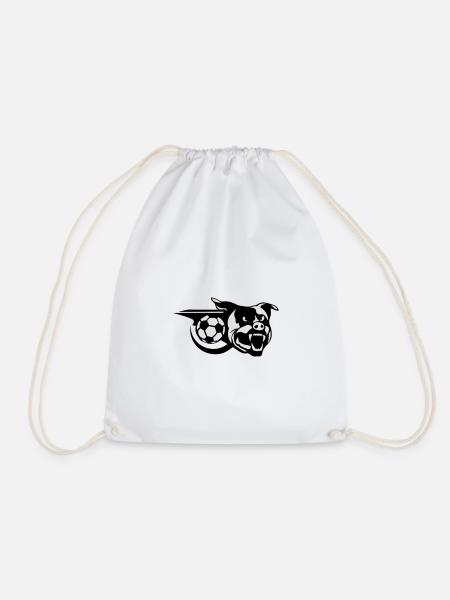 Fußball Sport logo Hund - Turnbeutel - Weiß