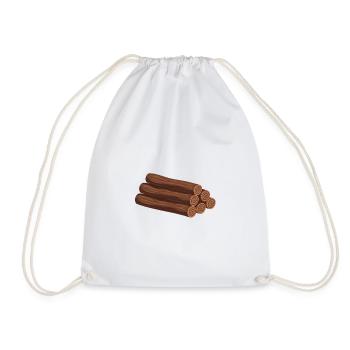 Stack of logs dark brown - Drawstring Bag - white - Front