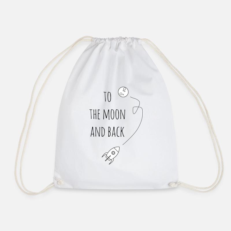 To the moon and back / gift idea - Drawstring Bag - white