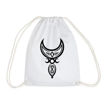 Moon with infinity symbol and goddess. - Drawstring Bag - white - Front