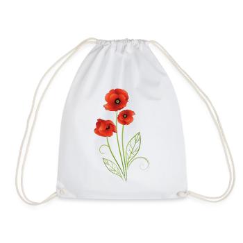 Rote Mohnblumen Mohn Sommer - Turnbeutel - Weiß - Vorne