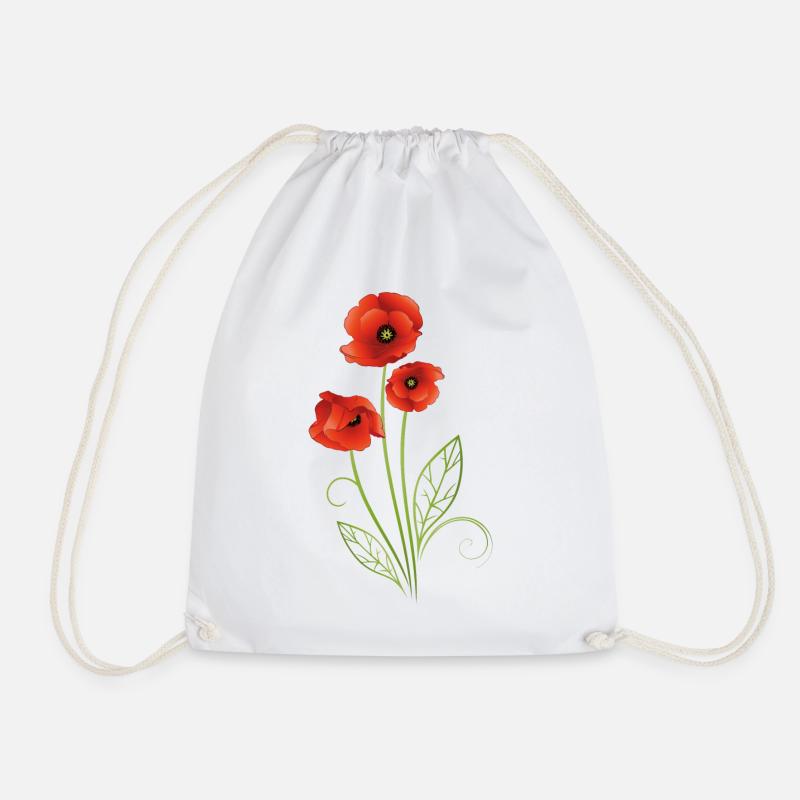 Rote Mohnblumen Mohn Sommer - Turnbeutel - Weiß