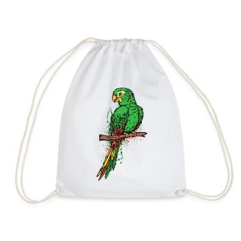 Animal, Zoo, Bird, Parrot, Bird Lover, Pet - Drawstring Bag - white - Front